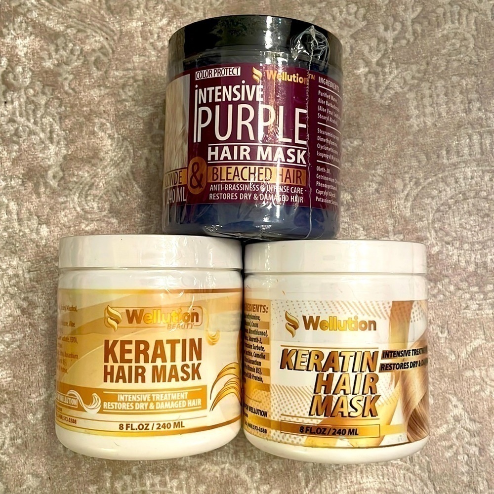 Brand New Hair Mask Bundle Keratin Intensive Treatment Purple Blondes Brassiness